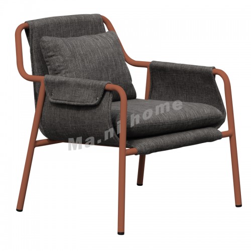 CLUB 700 leisure chair, gray seat, brown legs, 814604