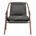 CLUB 700 leisure chair, gray seat, brown legs, 814604