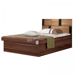 TETRIS bed with hydraulic lift, walnut color+black