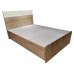TESS bed with drawers, oak color + Cloth pattern