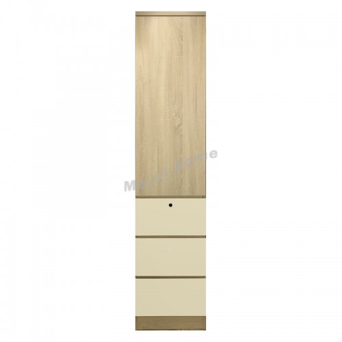 TESS 450 hinge door wardrobe, oak color + cloth pattern, 817356