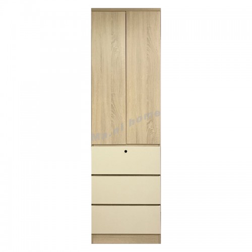 TESS 600 hinge door wardrobe, oak color + cloth pattern, 817357