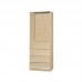 TESS 900 hinge door wardrobe with drawers, oak color + cloth pattern, 817359