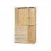 TESS 1200 hinge door wardrobe with drawers, oak color + cloth pattern, 817360