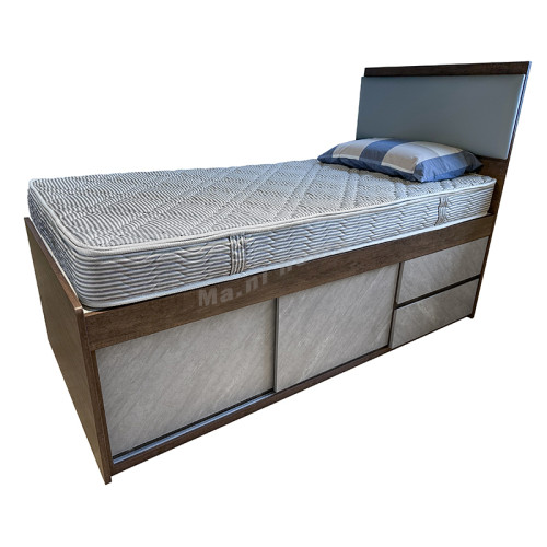 VENIRE bed with drawers walnut color + gray color