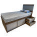 VENIRE bed with drawers walnut color + gray color