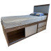 VENIRE bed with drawers walnut color + gray color