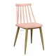 餐椅 粉紅色+木紋腳 