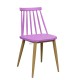 餐椅 紫色+木紋腳 