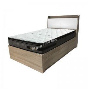 CAFFE 頭箱柜桶床, 灰橡木色, 白色