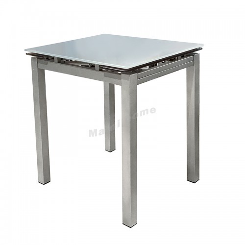 MINU 700 開合玻璃餐檯, 白色+銀色, 817656