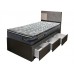 CAFFE bed with drawers, Grey cloth pattern + grey stone pattern + beige twill pattern
