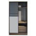CAFFE sliding door wardrobe, brown cloth pattern / gray oak color / Beige pattern