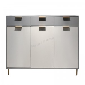 GIO 1200 三桶三門鞋柜, 灰色 + 米白色, 818644
