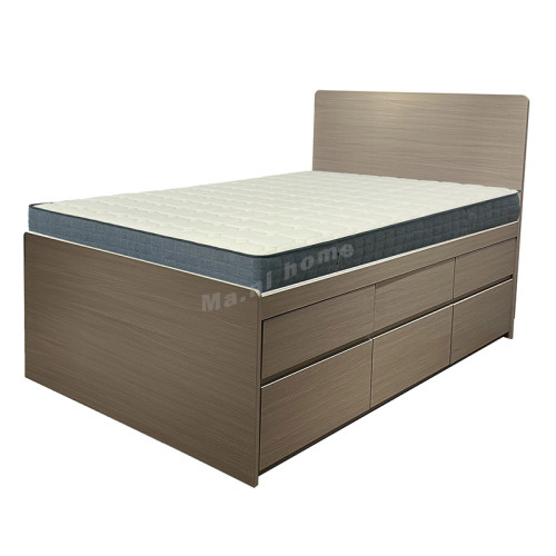 VALU bed with 6 drawers, maple color