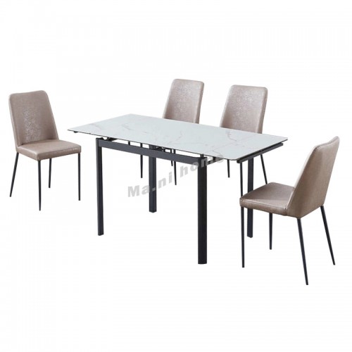 MARMO extendable dining table + 4 chairs