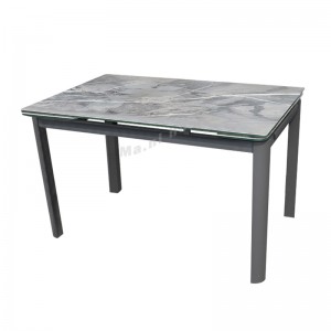 GRANL extendable dining table, Tempered glass + grey, 818611