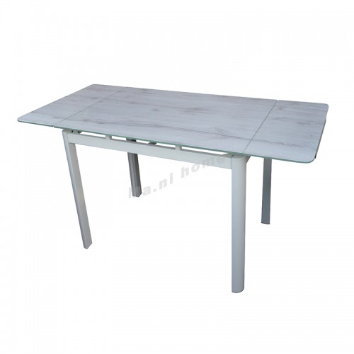 TRIML 開合餐檯, 強化玻璃, 白色+灰色, 818614