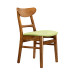 ELME 1200 dining table with 4 chairs, Oak + cherry wood color, green color