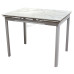 MED L 開合餐檯配4椅, 岩板面, F006-20仿皮, 白色