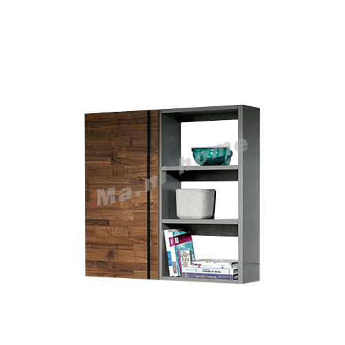 BRICK 1100 wall cabinet,  walnut veneer + grey ,  814722