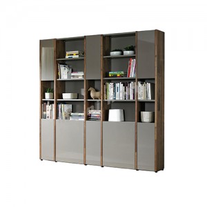 BRICK 2400 書柜, 胡桃木飾面+灰色, 814727