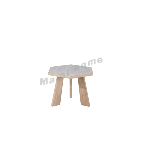 CLEMENT 650 wooden coffee table, oak veneer, cement colour, 815430