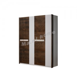 FINN 1850 四門衣柜, 橡木飾面 + 灰色, 814884