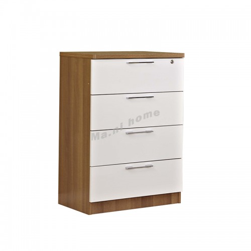 ACCORD 600 Chest of drawers, light walnut color+white, 815545