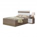 ANGO bed with drawers , gray wood grain + white color
