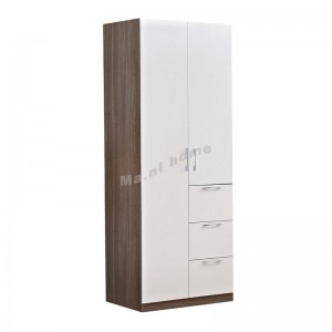 ACCORD 36" hinge wardrobe with drawers , grey wood grain + white, 816108