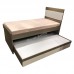 LEGNO bed with extendable bed, oak wood grain + synthetic leather, 816121