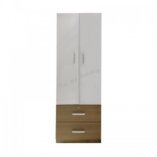 ACCORD 24" hinge wardrobe with drawers , light walnut color+white, 817846