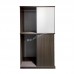 ANGO sliding door wardrobe with drawers , gray wood grain + white
