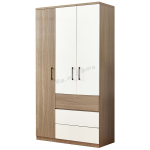 LEGNO 48"灰木紋配白三掩門三桶衣櫃, 819854