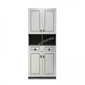 ZEUS 800 四門兩桶高身鞋柜, 灰橡色+象牙色, 817729