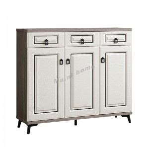 ZEUS 1200 三門三桶鞋柜, 灰橡色+ 象牙色,818752