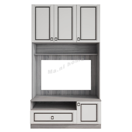 ZEUS Wall Unit, gray oak + Ivory white