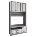 ZEUS Wall Unit, gray oak + Ivory white
