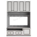 ZEUS Wall Unit, gray oak + Ivory white