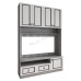ZEUS Wall Unit, gray oak + Ivory white