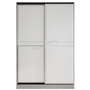 ZEUS 趟門衣櫃, 灰橡色+象牙色