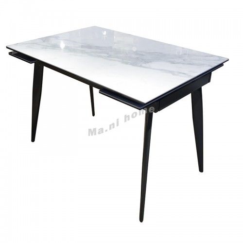 MARMO dining table, Lead color+ Marble pattern ceramic surface