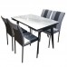 MARMO dining table, Lead color+ Marble pattern ceramic surface