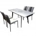 MARMO dining table, Lead color+ Marble pattern ceramic surface