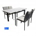 ROCCIA extendable dining set, stone + grey color