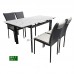 ROCCIA extendable dining set, stone + grey color