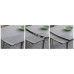 PATCH 1600 Ceramic glass dining table set, Milky white frame + patterned ceramic glass surface frame + patterned ceramic glass surface