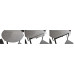 ROCCIA 1100 dinning set with 4 chair, gray slate top + gray tripod, gray chairs