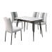 MARMO 1600 Ceramic glass dining table set, white surface, charcoal gray frame, white chair